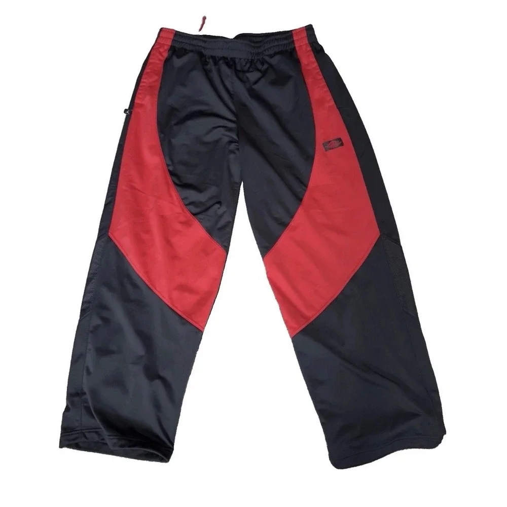 Jordan Brand Mens Colorblock Basketball Track Pants Black Red Jumpman Athletic